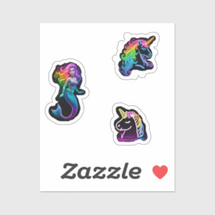 Neon Rainbow Fantasy Stickers Aufkleber