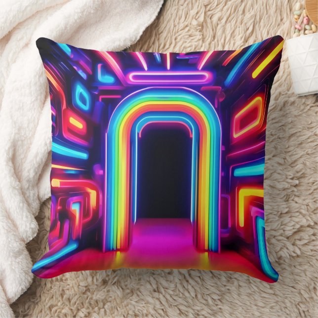 Neon Rainbow Gateway Kissen (Decke)