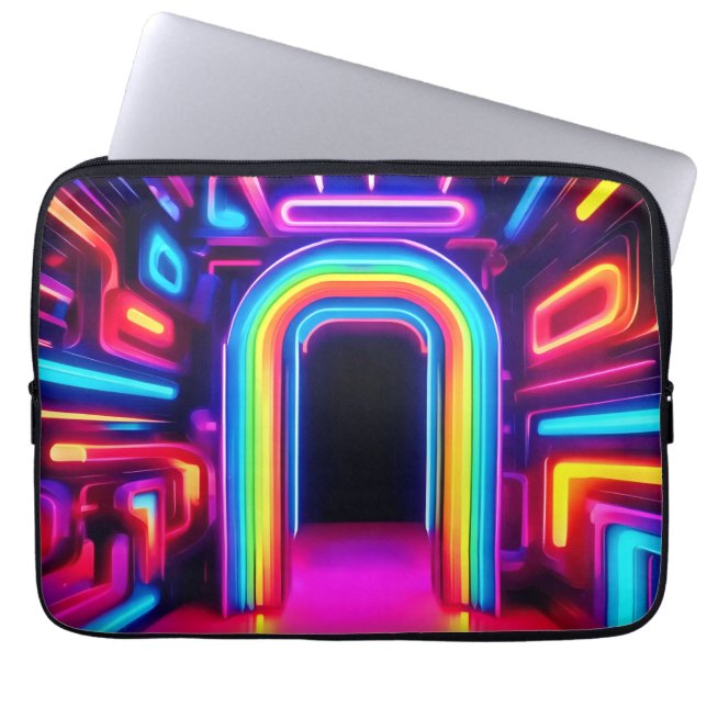 Neon Rainbow Gateway Laptopschutzhülle (Vorderseite)