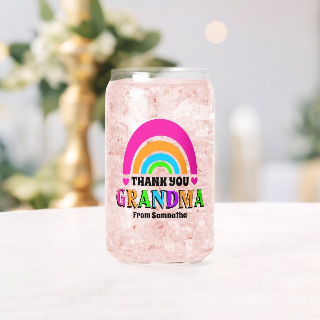 Neon Rainbow Grandma dankt Ihnen für das Geschenk  Dosenglas (Insitu (Hochzeit))
