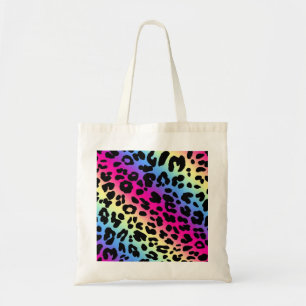 Neon Rainbow Leopard Muster drucken Tragetasche