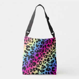 Neon Rainbow Leopard Muster drucken Tragetaschen Mit Langen Trägern