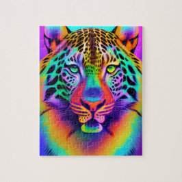Neon Rainbow Leopard Puzzle