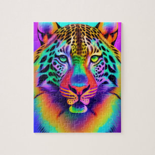 Neon Rainbow Leopard Puzzle