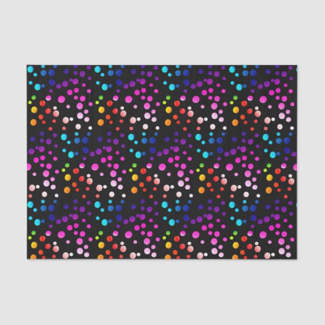 Neon Rainbow Polka Dots Seidenpapier (Vorderseite)