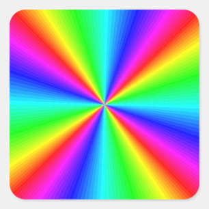 Neon Rainbow Prism Quadratischer Aufkleber
