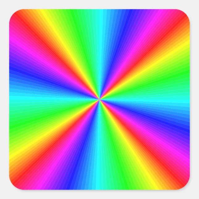 Neon Rainbow Prism Quadratischer Aufkleber (Vorderseite)