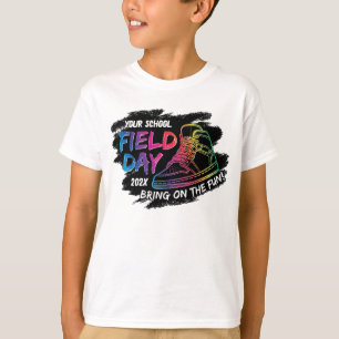 Neon Rainbow Sneaker School Field Day Personalisie T-Shirt