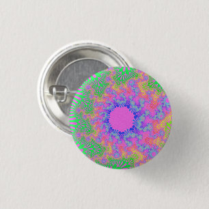 Neon Rainbow Sunburst Button