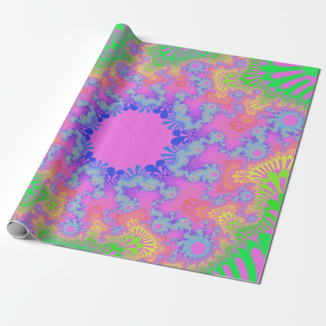 Neon Rainbow Sunburst Geschenkpapier (Ungerollt)