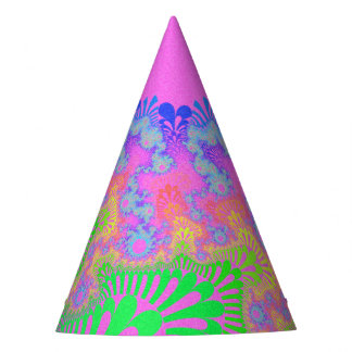 Neon Rainbow Sunburst Partyhütchen