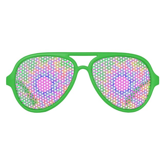 Neon Rainbow Sunburst Sonnenbrille (Vorderseite)