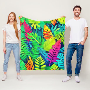 Neon Rainforest Fantasy Fleecedecke