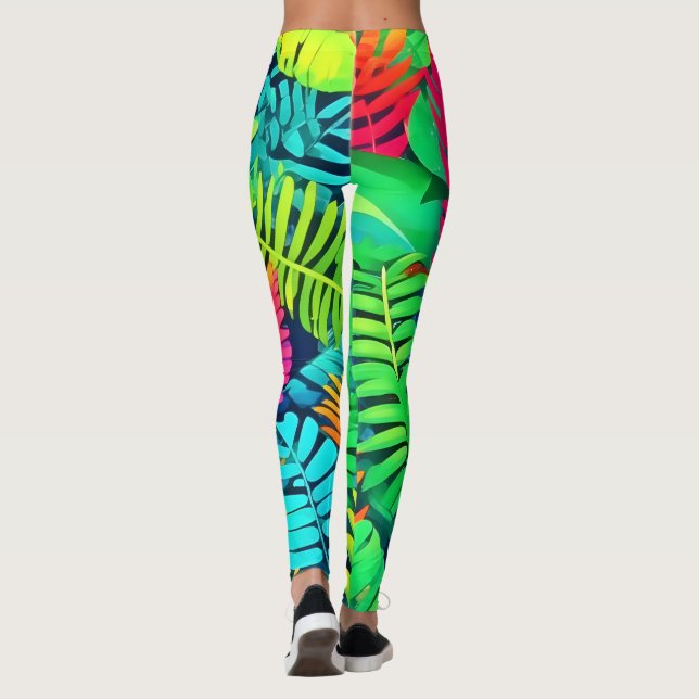 Neon Rainforest Fantasy Leggings (Rückseite)