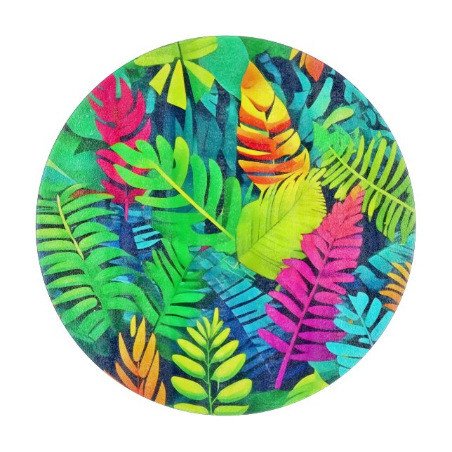 Neon Rainforest Fantasy Schneidebrett (Vorderseite)