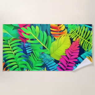 Neon Rainforest Fantasy Strandtuch