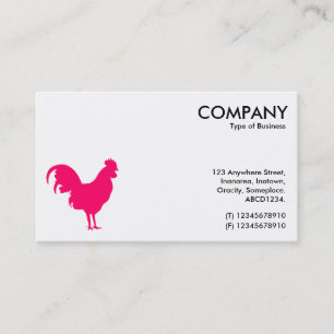 Neon Red Cockerel Symbol - Weiß Visitenkarte