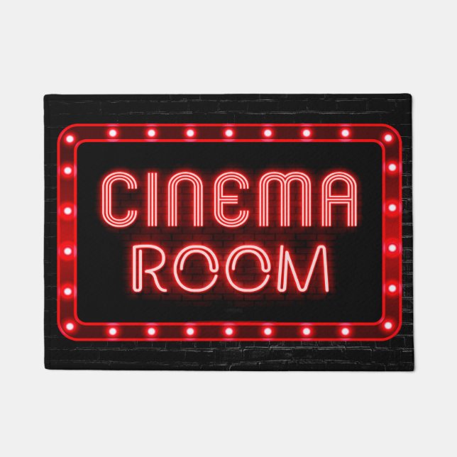 Neon Red Effect Zuhause Cinema Zimmermatte Fußmatte (Vorderseite)