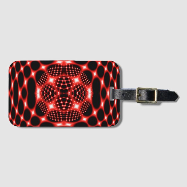 Neon Red Glob Fraktal Gepäckanhänger (Vorderseite (Horizontal))