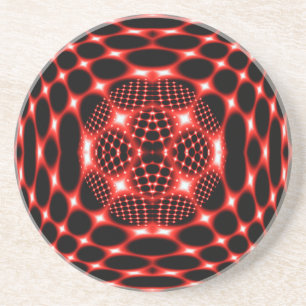 Neon Red Glob Fraktal Getränkeuntersetzer