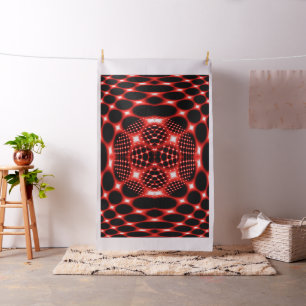 Neon Red Glob Fraktal Stoff