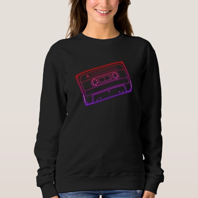 Neon Red Lila Cassette Tape Sweatshirt (Vorderseite)