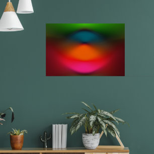 Neon Red Pink Orange Green Abstrakt Poster