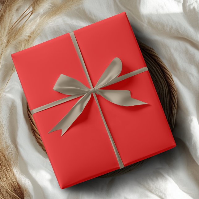 Neon Red Solid Color | Classic | elegant Geschenkpapier (Von Creator hochgeladen)