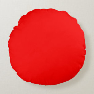 Neon Red Solid Color Classic Rundes Kissen