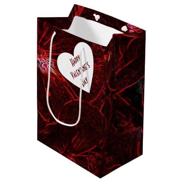 Neon Red Violas Mittlere Geschenktüte (Vorderseite Schrägansicht)