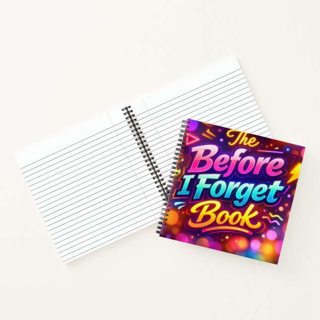 Neon-Regenbogen-Abstrakt mit lustigem Text Notizbuch (Innenseite)