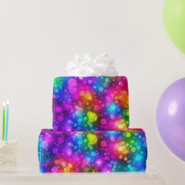 Neon-Regenbogen-Bokeh-Lichter Abstract Geschenkpapier