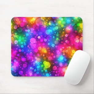 Neon-Regenbogen-Bokeh-Lichter abstrakt Mousepad