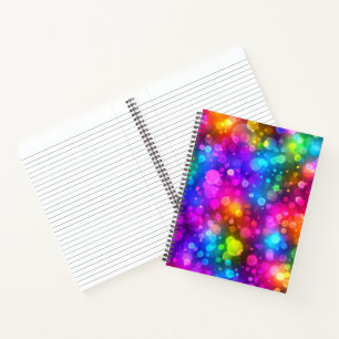 Neon-Regenbogen-Bokeh-Lichter abstrakt Notizbuch