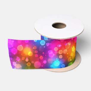 Neon-Regenbogen-Bokeh-Lichter abstrakt Satinband
