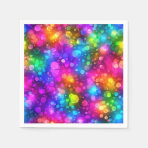 Neon-Regenbogen-Bokeh-Lichter abstrakt Serviette