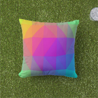 Neon-Regenbogen-Dreieck-Abstrakt Kissen
