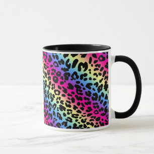 Neon-Regenbogen-Leopard-Muster - Druck Tasse