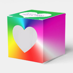 Neon Regenbogen mit Herz Geschenkschachtel