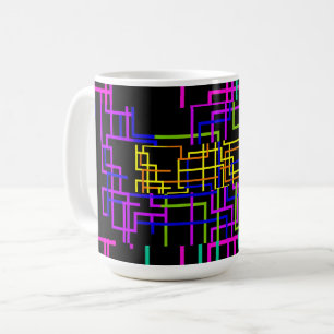 Neon-Regenbogen-Schaltkreis Kaffeetasse