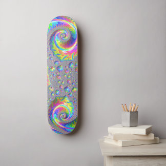 Neon-Regenbogen-Spirale-Fraktal-Abstrakte Digitale Skateboard