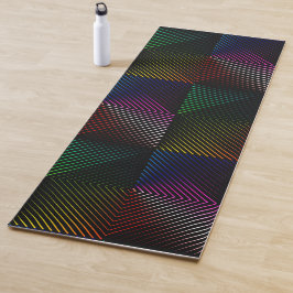 Neon-Regenbogenprisma auf Schwarz Yogamatte