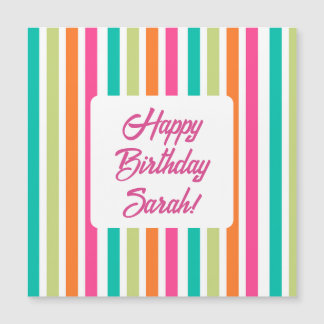 Neon Regenbogenstreifen spass Retro Magneteinladung