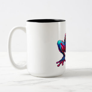 Neon-Regenfrosch-Ausbruch Zweifarbige Tasse