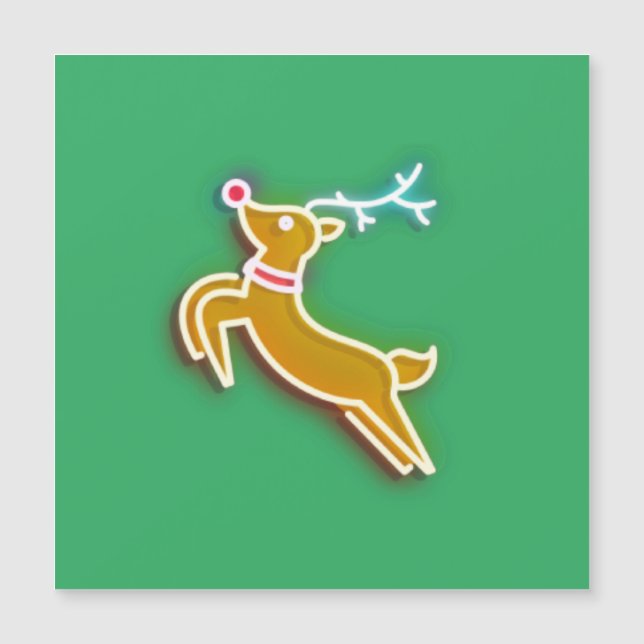 Neon Reindeer Magnet (Vorderseite)