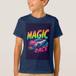 Neon-Rennwagen-Jungs-Geschwindigkeits-Trail-Spaß � T-Shirt