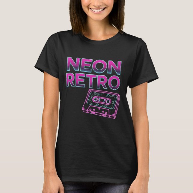 NEON RETRO - 80er Arcade Synthwave Cassette T - Sh T-Shirt (Vorderseite)