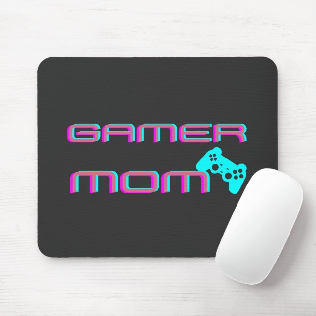 Neon Retro Gamer Mom Mousepad (Mit Mouse)