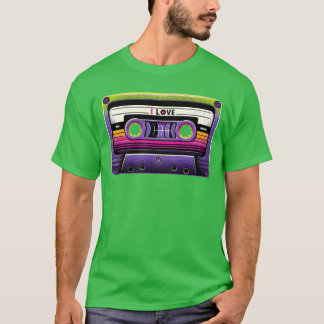 Neon Retro Mitape Mädchen T-Shirt