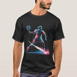 Neon Retro Padel Spieler T-Shirt, 80er Style Padel T-Shirt